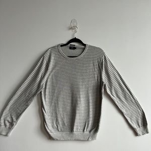 J.Crew Sweater, Mens, Large, Grey/Tan